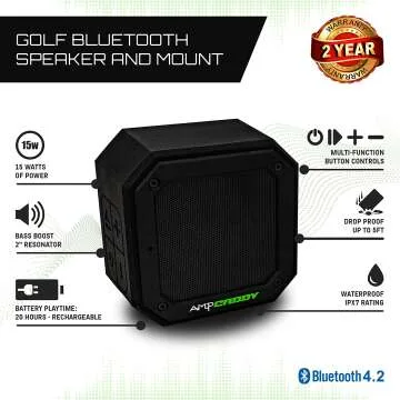 Ampcaddy Golf Bluetooth Speaker with Mount