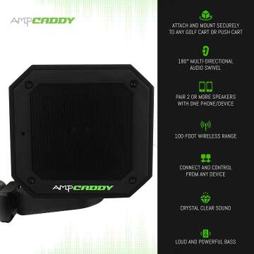 Ampcaddy Golf Bluetooth Speaker with Mount