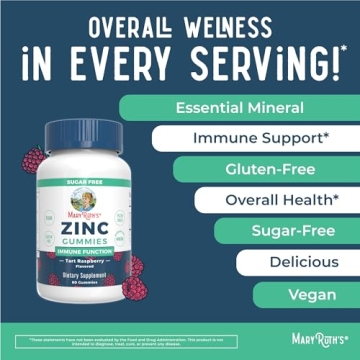 MaryRuth Zinc Gummies | Immune Support | Vegan | 30 Servings
