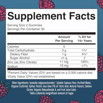 MaryRuth Zinc Gummies | Immune Support | Vegan | 30 Servings