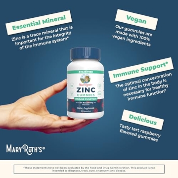 MaryRuth Zinc Gummies | Immune Support | Vegan | 30 Servings