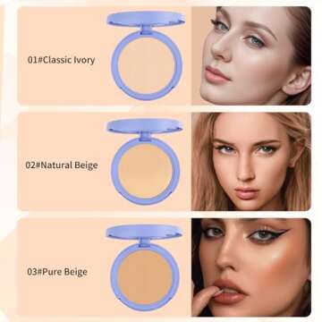 Oil Control Face Powder, Matte Smooth Setting Powder, Waterproof Long-Lasting Setting Powder, Polvo Compacto Perfección Mate, Polvo Compacto De Maquillaje (Pure Beige)