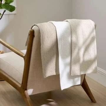 Bedsure Waffle Comforter Set King, Linen Soft Cotton Bedding, Waffle Weave Bed Set, 3 Pieces, 1 Comforter (104"x90") and 2 Pillow Shams, Premium Cotton Cover with Polyester Fill for All Seasons