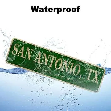 LINStore San Antonio TX Vintage Metal Sign for Home Decor