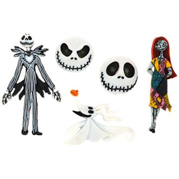 Nightmare Before Christmas Button Pack - Disney Buttons Embellishments - Halloween Buttons for Sewin...