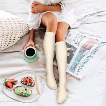 Bluemaple 4 Pack Compression Socks for Women and Men -Best Support for Medical,Running,Nursing,Athletic