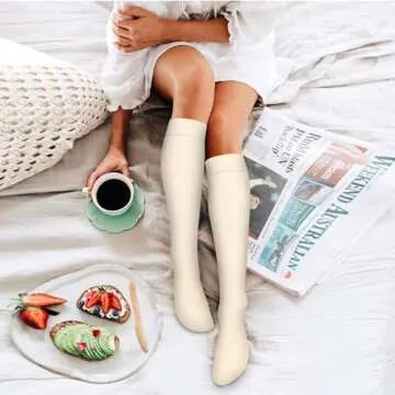 Bluemaple 4 Pack Compression Socks for Women and Men -Best Support for Medical,Running,Nursing,Athletic