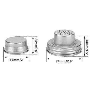 4 Pack Stainless Steel Mason Jar Shaker Lids with Silicone Seals for Dredge Flour,Mix Spices,Sugar, ...