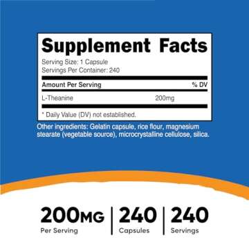 Nutricost L-Theanine 200mg, 240 Capsules - Double Strength