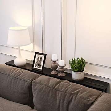 SAUCE ZHAN Sofa Table with Outlet and USB Port, 47" Console Behind Couch Table with Steel Frame, Narrow Entryway Table for Living Room, Foyer, Hallway, Entry, Black