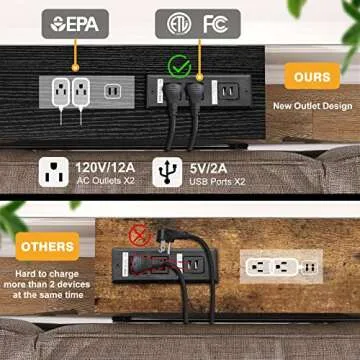 SAUCE ZHAN Narrow Console Table with Outlets and USB Ports