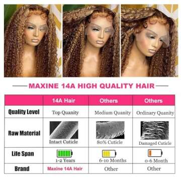 Maxine 14A Ombre Lace Front Wig 28 Inch Remy Hair
