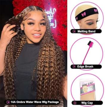 Maxine 14A Ombre Lace Front Wig 28 Inch Remy Hair