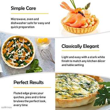 GOURMEX 10-Inch Fluted Quiche Baking Dish for Perfect Pies