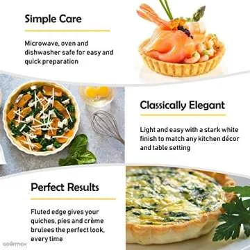 GOURMEX 10-Inch Fluted Quiche Baking Dish for Perfect Pies