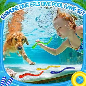 Civaner 4 Pieces Dive Eels Catch a Snake Dive Toys Water Snake Toy Swimming Pool Games for Toddlers ...