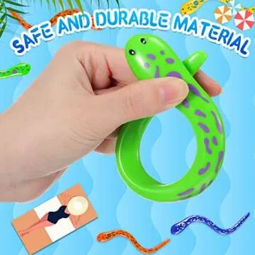 Civaner 4 Pieces Dive Eels Catch a Snake Dive Toys Water Snake Toy Swimming Pool Games for Toddlers Boys Girls Teens Adults