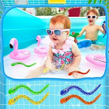Civaner 4 Pieces Dive Eels Catch a Snake Dive Toys Water Snake Toy Swimming Pool Games for Toddlers Boys Girls Teens Adults