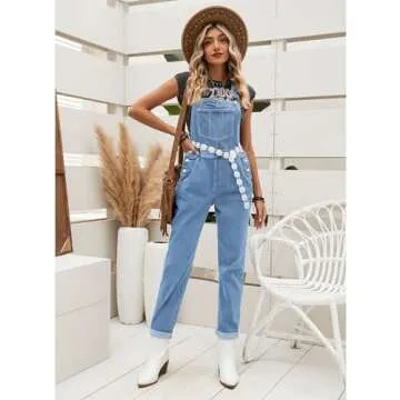LookbookStore womens overalls denim overalls for women jean overalls for women blue overall dress denim outfits for women cowgirl outfits Size Medium Size 8 10