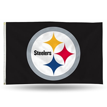 Rico Industries NFL Pittsburgh Steelers 3-Foot by 5-Foot Single Sided Banner Flag with Grommets