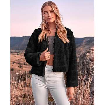 BTFBM Faux Fur Cropped Jacket for Stylish Winter Wear