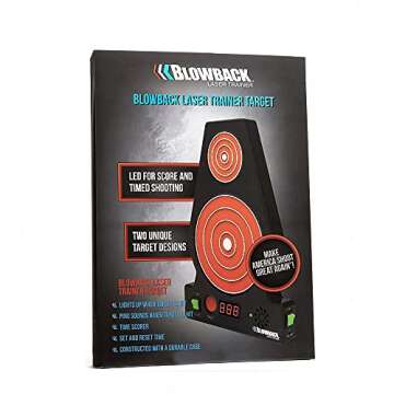 Blowback Laser Trainer System - Ultra-Realistic Training Hand Gun with Real Recoil - Includes Target for Dry Fire Shooting Practice - 9mm Pistol for Indoor Firearm Range Shooting - Perfect Mens Gifts