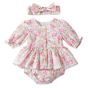 Flofallzique Floral Toddler Romper for Baby Girls