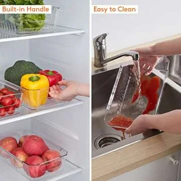 Lifewit 8pcs Clear Refrigerator Organizer Bins - BPA-Free