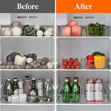 Lifewit 8pcs Clear Refrigerator Organizer Bins - BPA-Free