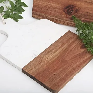 Azauvc Marble & Wood Cutting Board - Elegant Kitchen Essential