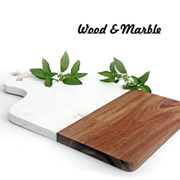 Azauvc Marble & Wood Cutting Board - Elegant Kitchen Essential