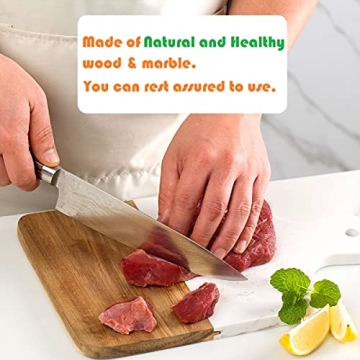 Azauvc Marble & Wood Cutting Board - Elegant Kitchen Essential