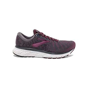 Brooks Womens Glycerin 17 Running Shoe - Ebony/Wild Aster/Fig - B - 8.5