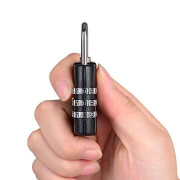 TSA Security Combination Lock Suitcase Luggage Bag Code Lock Padlock (Black-4 Pack)