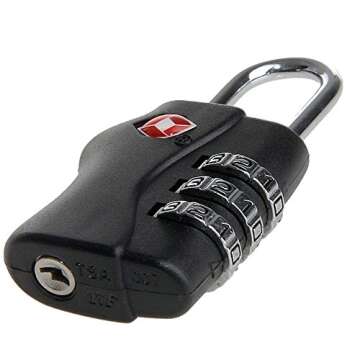 TSA Security Combination Lock Suitcase Luggage Bag Code Lock Padlock (Black-4 Pack)