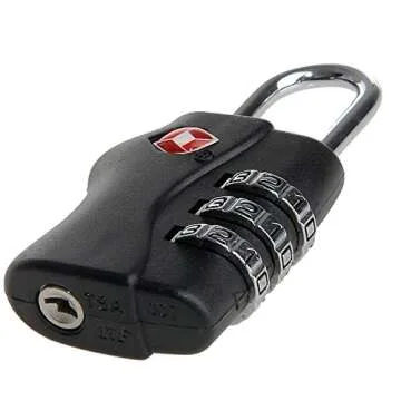 TSA Security Combination Lock Suitcase Luggage Bag Code Lock Padlock (Black-4 Pack)