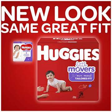 Huggies Little Movers Baby Diapers, Size 4, 104 Ct