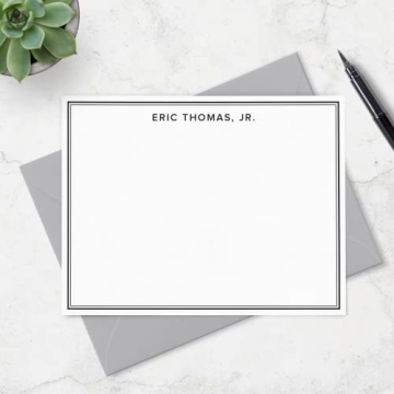 Customizable Note Cards Set with Personalized Envelopes