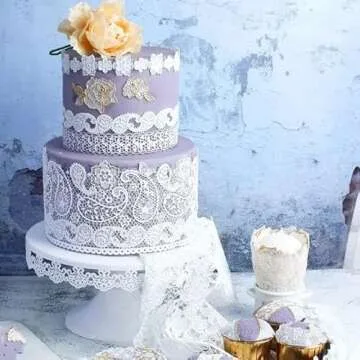 Anyana Paisley Lace Silicone impression Mat fondant imprint lace mat Cake candy Decorating Supplies Pastry gumpaste Sugar Paste Baking Mould edible floral lace wedding Craft Diy Clay Epoxy Resin Mold