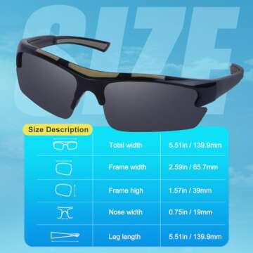 Duduma Polarized Sports Sunglasses for Men Women Fishing Cycling Running Golf Driving Glasses Tr62 Superlight Frame