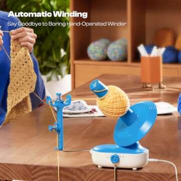 Caydo Electric Yarn Winder, Yarn Ball Winder for Crocheting Large Capacity 10oz, Stepless Speed Stro...
