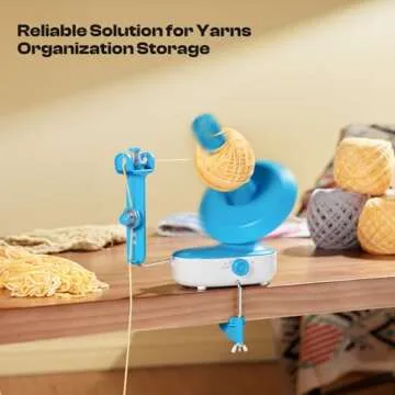 Caydo Electric Yarn Winder, Yarn Ball Winder for Crocheting Large Capacity 10oz, Stepless Speed Strong Tension Automactic Yarn Cake Winder, Yarn Spinner Helper for Knitting Enthusiast(Blue)