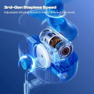 Caydo Electric Yarn Winder, Yarn Ball Winder for Crocheting Large Capacity 10oz, Stepless Speed Strong Tension Automactic Yarn Cake Winder, Yarn Spinner Helper for Knitting Enthusiast(Blue)