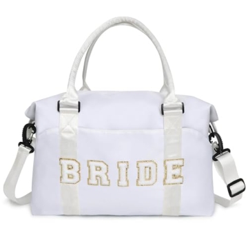 Bridal Shower Gifts for Bride Tote Bag, Chenille Letter Bride Bag with Zipper for Wedding Engagement...