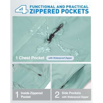 33,000ft Packable Rain Jacket Women Lightweight Waterproof Raincoat with Hood Cycling Bike Jacket Windbreaker