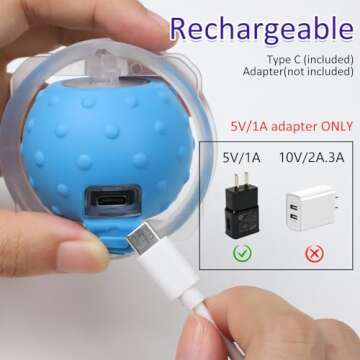 Giociv Interactive Cat Toys Ball Fast Rolling in Pouch, Motion Activate Chirping Cat Toy Hide and Seek Mouse Catching Game (Blue)