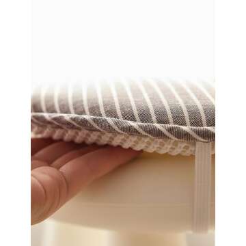 4 Pack Anti Slip Round Chair Pad with Elastic Ties Circle Chair Cushions Set for Bistro Bar Kitchen ...