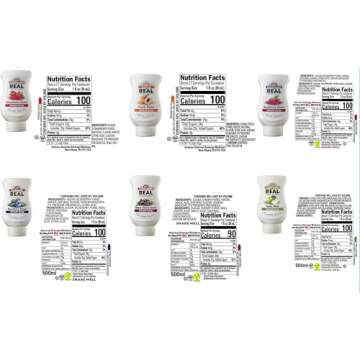 Reàl Fruit Infused Flavoring Syrup Variety - Strawberry, Raspberry, Peach, Blueberry, Black Cherry, Crisp Apple (Pack of 6, 16.9 FL OZ Bottles)