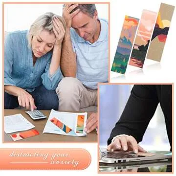 50 Pieces Calm Stickers Anxiety Sensory Stickers Textured Sensory Adhesives Clam Strips Adhesive Stress Relief Calming for Phone Shell(Sunset Style)