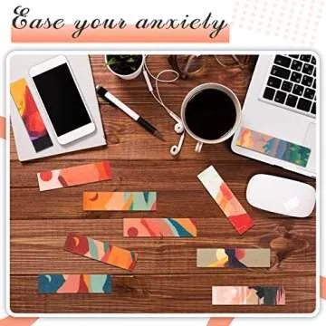 50 Pieces Calm Stickers Anxiety Sensory Stickers Textured Sensory Adhesives Clam Strips Adhesive Stress Relief Calming for Phone Shell(Sunset Style)